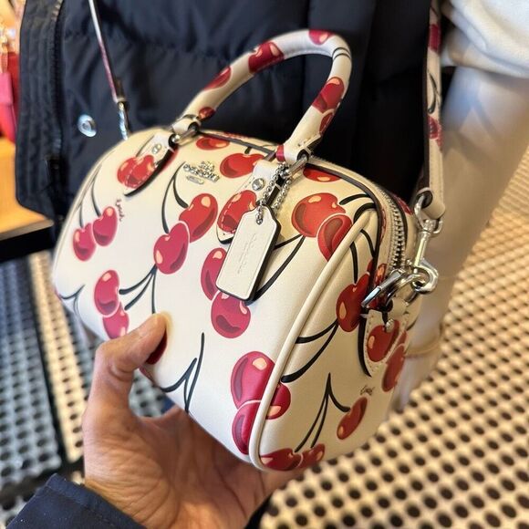 NWT❤️ COACH Mini Rowan Crossbody Bag With Cherry Print CY745 - Picture 8 of 12